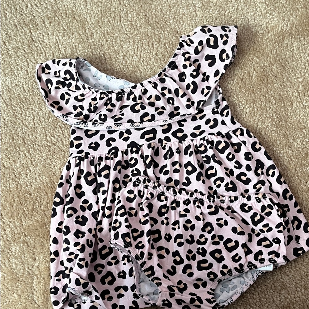 Charlie Paige Pink and Black Leopard Kids Matching Set